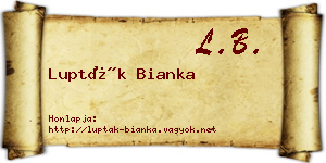 Lupták Bianka névjegykártya